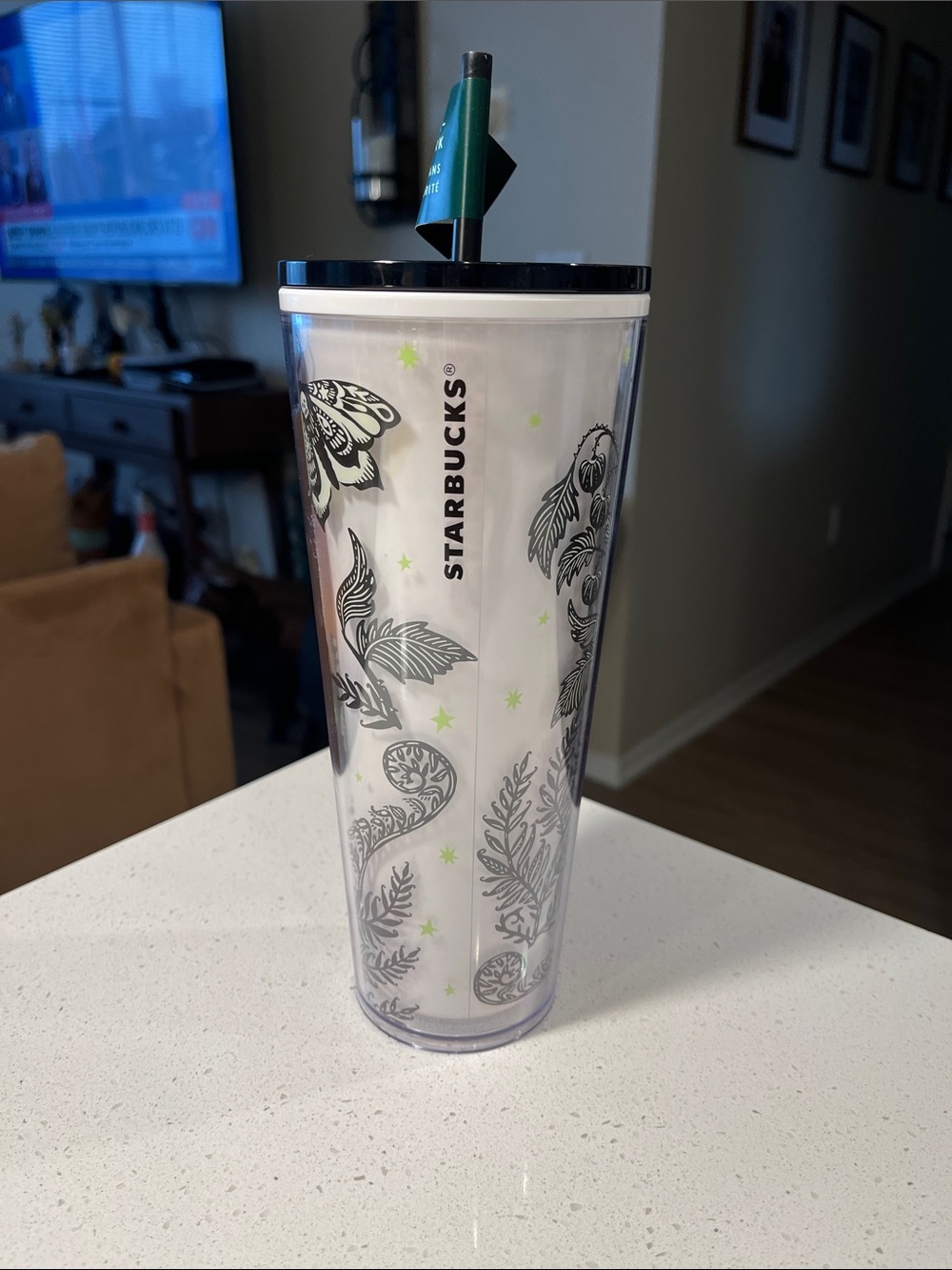 Starbucks Black Butterfly Tumbler Glow in the Dark - Picture 4 of 11